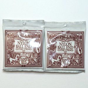 New 2-Pack Ernie Ball Ernesto Palla Ball-End Nylon Classical Guitar Strings 2409